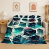 Colorful Crystal Natural Ore Stone Flannel Blanket Soft Throw Blanket for Bedroom Living Room Bed Travel Camping Picnic Nap Gift
