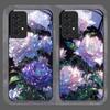 Stylish White Peony Flower Pattern Tempered Glass Phone Case for Samsung Galaxy A56 A72 A55 A54 A53 A52 A36 A15 A14 A13 5G Cover