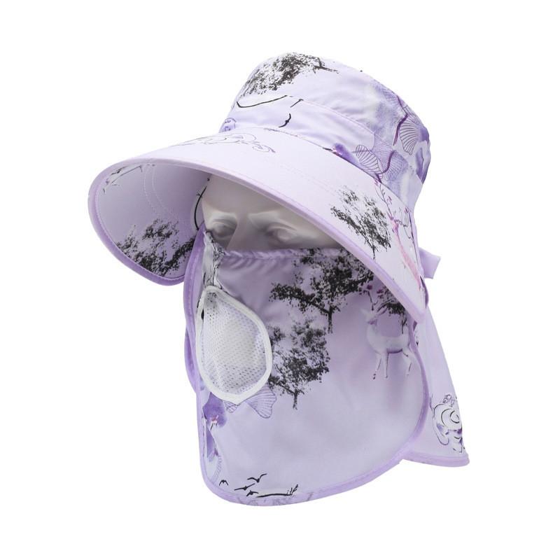 Summer Outdoor Sports Sun Hat Detachable Dome Sunshade Pastoral Style Tea Cap