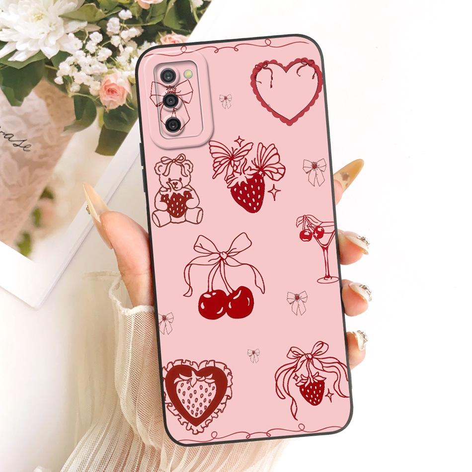 For Samsung Galaxy A03s Cute Cat Flower Cartoon Phone Case For Samsung A03S SM-A037G Shockproof Soft Silicone Covers Bumpers