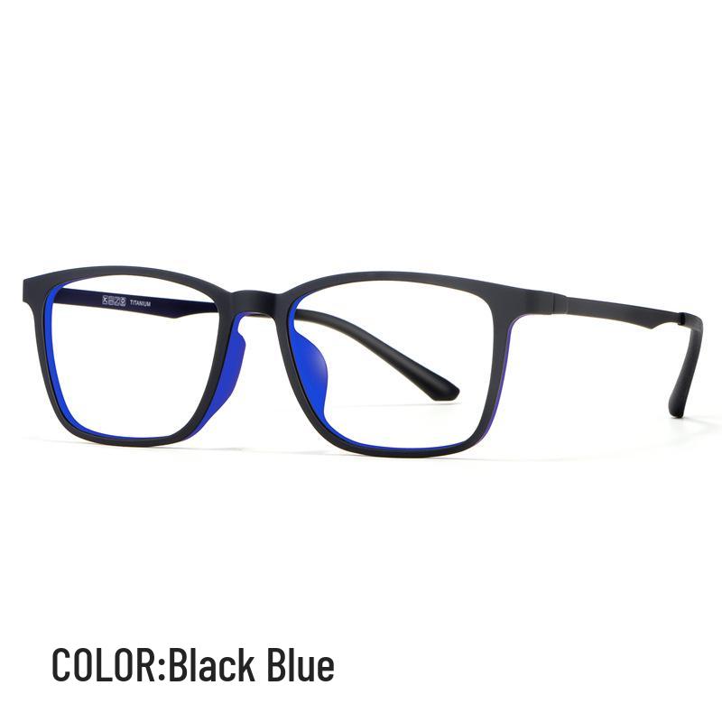 

Мужские оправы для очков от близорукости из чистого титана TR квадратной формы - Сверхлегкие, эластичные, угольно-черные, HR3067 синий/чёрный