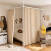 No-Punch Living Room Partition Curtain Divider for Rental Rooms, Dorms, or Salons