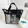 Korean-Style Large Mesh Beach Bag for Toiletries & Makeup - Portable & Water-Resistant