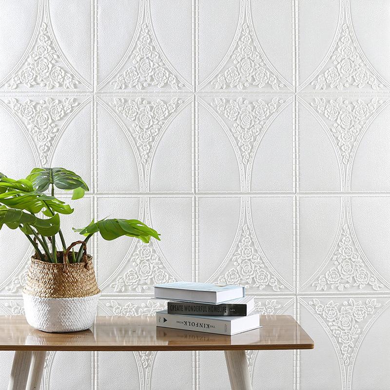 50PCs Foam Wall Paper Home Decor Self-adhesive Waterproof 3D Wall Sticker DIY Wallpaper Bricks Bedroom 35x35cm