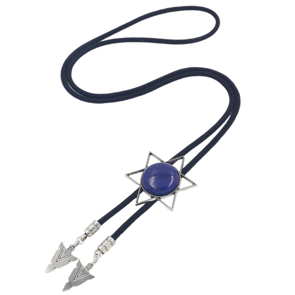 Elegant Bolo Tie with Stone Pendant Carved Necktie Western Necklace Cool Bolo Tie Western Cowboy Costume