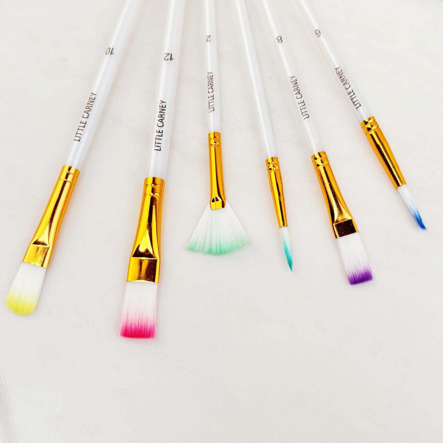 6-Piece Professional Nylon Watercolor Brush Set for DIY Digital and Art Painting 4350