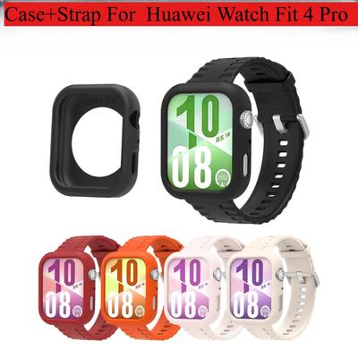 Silikonfodral+Armband för Huawei Watch Fit 4 Pro Bekvämt Bekvämt Andningsbart Band
