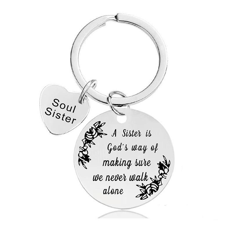 Keychain Pendant for Best Friends Sisters Friends Christmas Gift Metal Keychain Stainless Steel Keychain for Backpack Bag Pendant