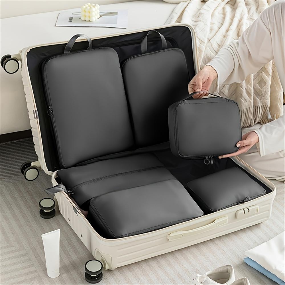 [Easy-Clean] Compression Packing Cubes | 6pcs Set | Polyester | Easy-Clean, Lightweight | Travel Organizer | Luggage and Clothes Sorting