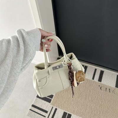 Einfache und hochwertige kleine Tasche Damen 2024 neu beliebt vielseitige Schloss Umhängetasche modische Pendler Handtasche
