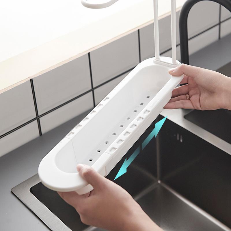 Kitchen Telescopic Sink Multifunctional Rack Storage For Dishwashing And Cleaning Supplies