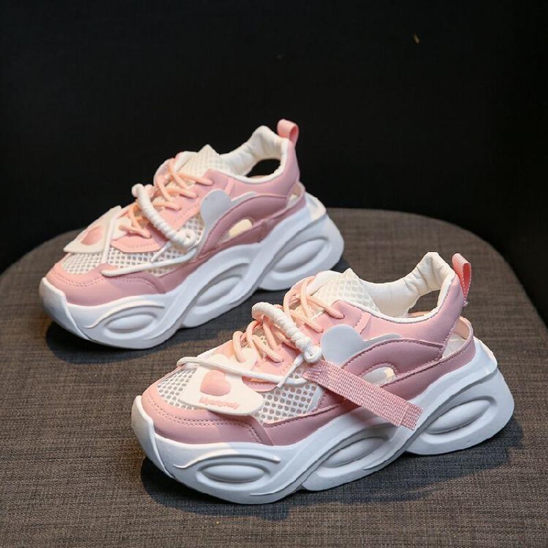 

2026 New Fashion Trend Summer Hollow Out Breathable Sports and Leisure Dad Shoes Women s Shoes 35 розовый