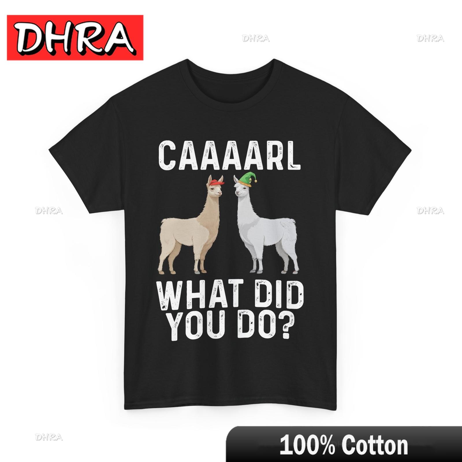 

Llama CAAAARL What Did You Do Llama Lovers Women Men T-Shirt Retro Simple Tshirts Retro Bold Unique Clothing Streetwear Couples 4XL