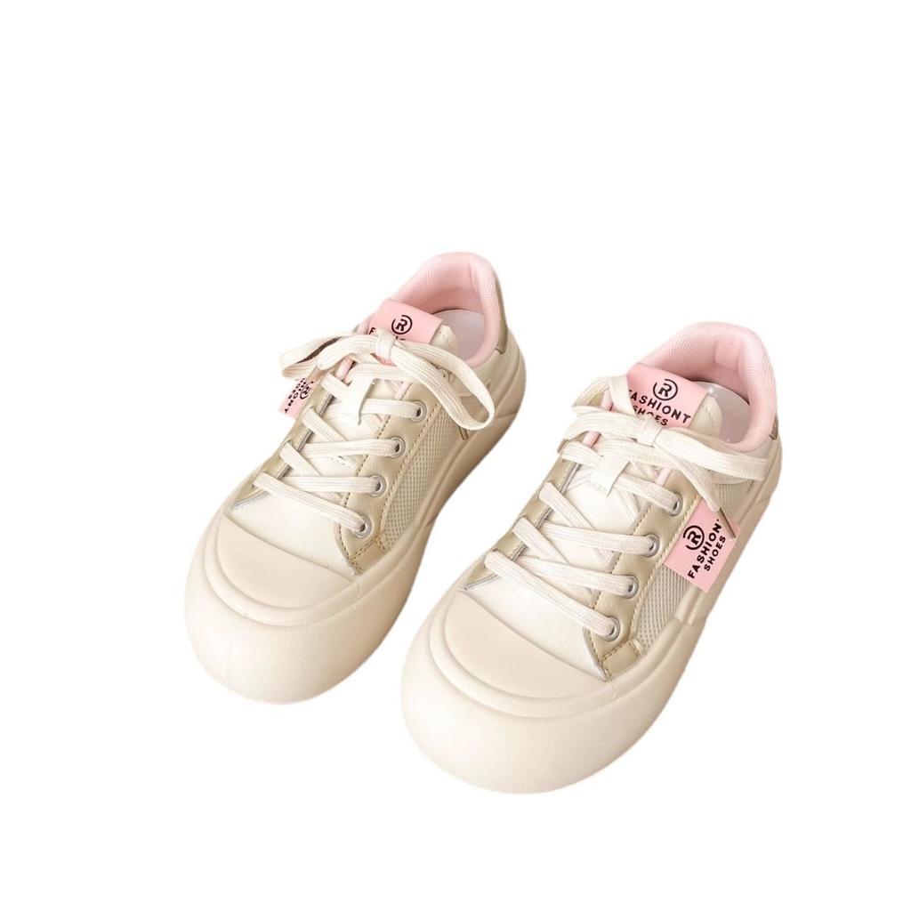 Milk Fufu Ugly Cute Big Head Little White Shoes 2025 Summer Thin Breathable Mesh Ins Student Versatile Ultra-light Board Shoes