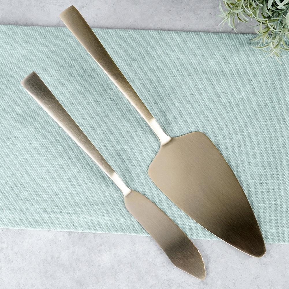 Kuchenschaufel und Messer Set 2-teilig Stahl Gold EXCELLENT HOUSEWARE 139749