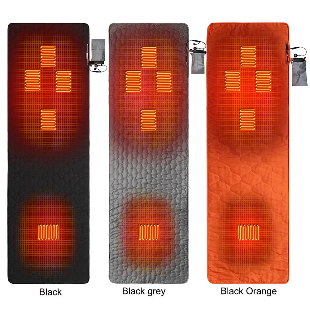 USB Rechargeable Outdoor USB Heating Sleeping Mat with Storage Bag 3 Heat Levels Heated Sleeping Bag Pad Camping Sleeping Pads