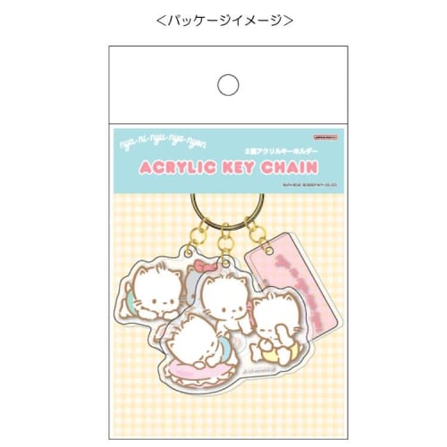 Sunstar Stationery Sanrio Character Keychain, Acrylic, Retro Sanrio Characters, Nyaninyunyenyon, S8348197