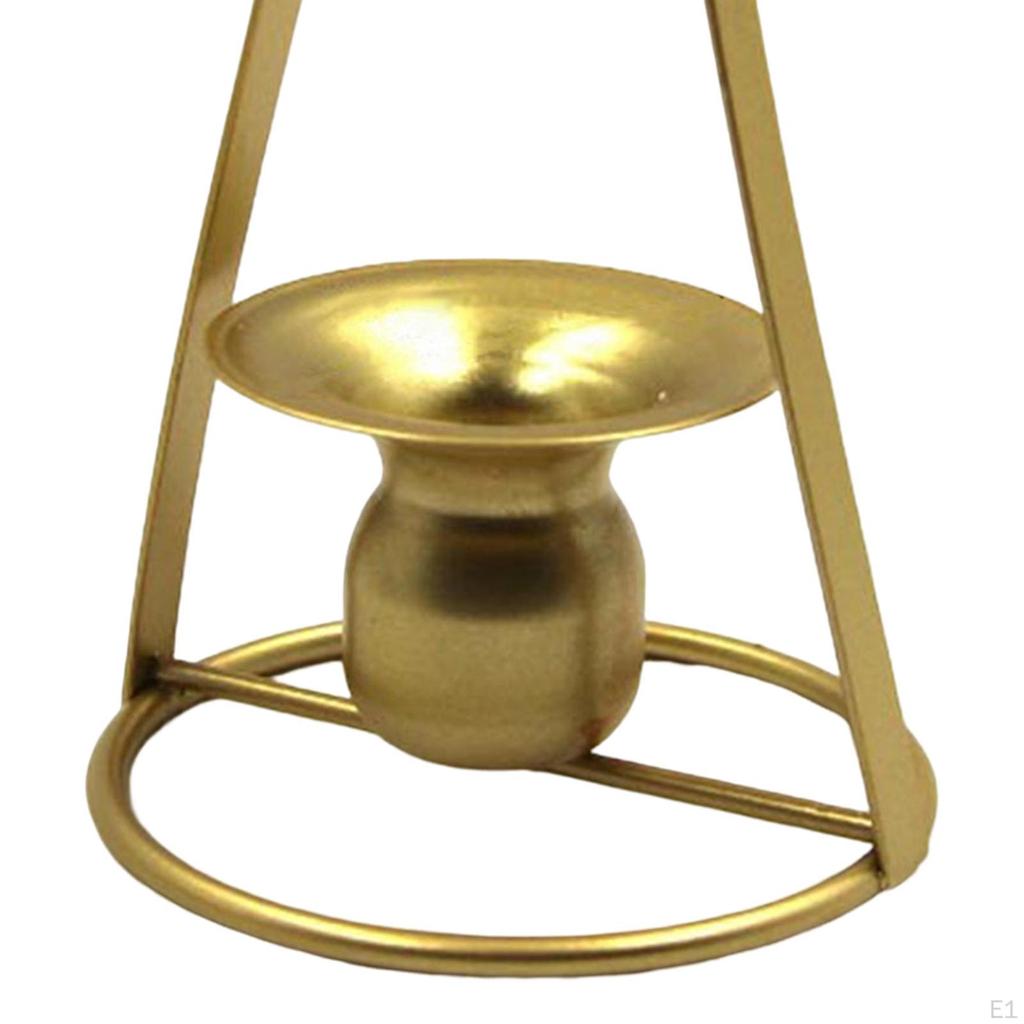 Iron Portable Candle Holder Candlestick Tealight Pillar for Wedding Tabletop Display
