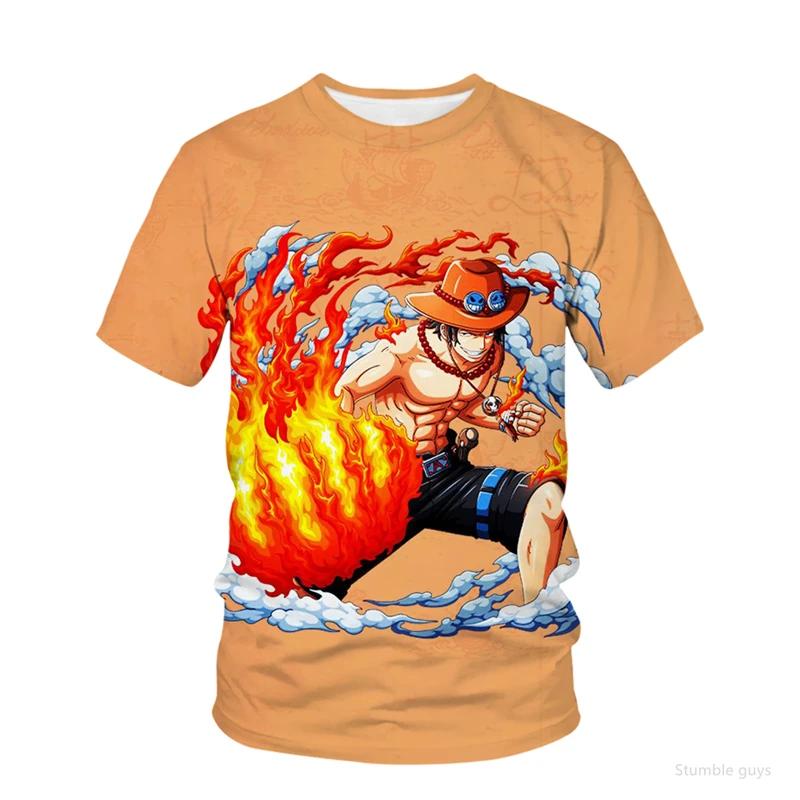 Summer Kids One Piece T-Shirt Luffy Art Print Casual Boys Clothes Girls Short Sleeve Men Jersey Outdoor