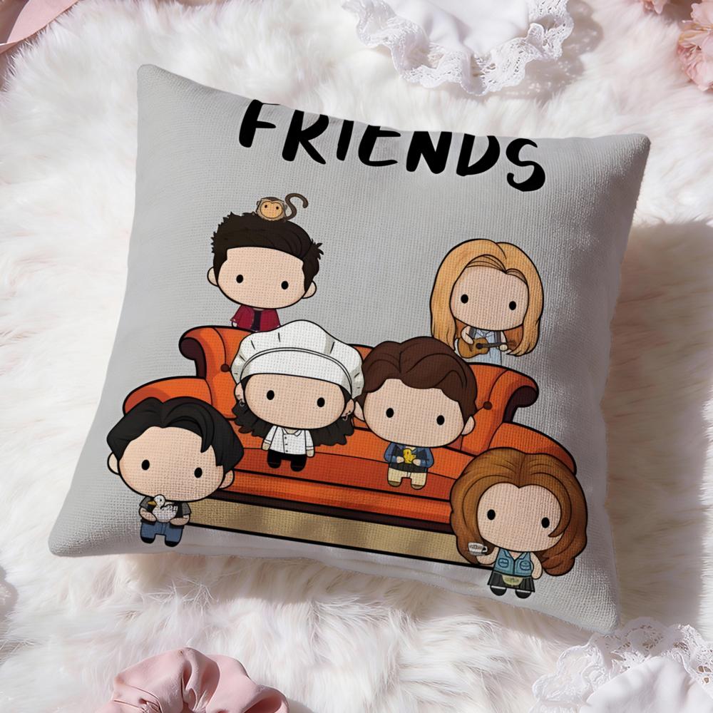 Fashion FFriendses Cushion Cover Soft Washable Pillow Case Multi-Scene for Couch Bed Travel Office Use
