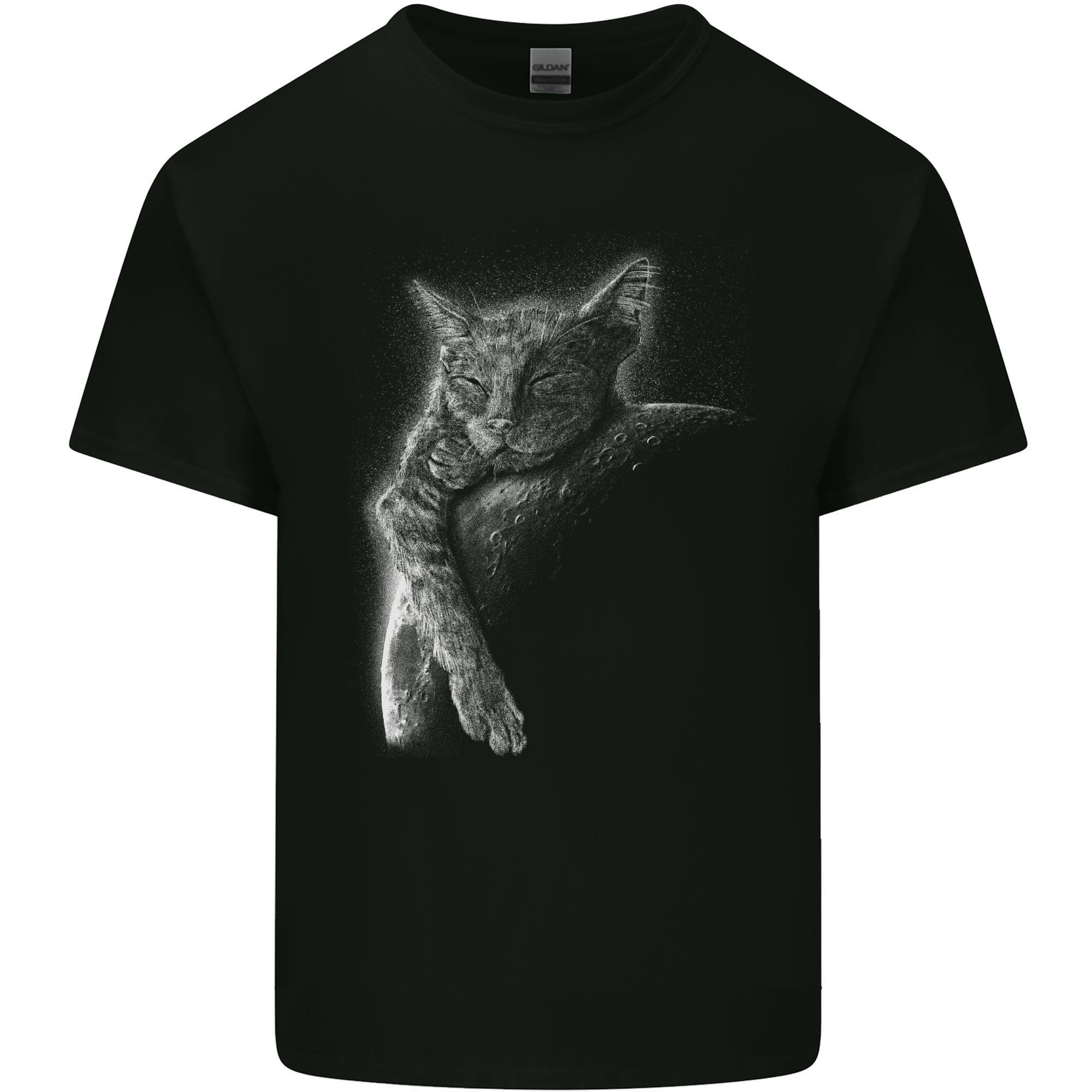 A Cat Sleeping on the Moon Unisexs Light Cotton TShirt S