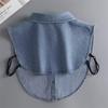 Cowboy Fake Collar Versatile Deep Blue Light Blue Pointed Collar Sweater Shirt Collar Fake Collar
