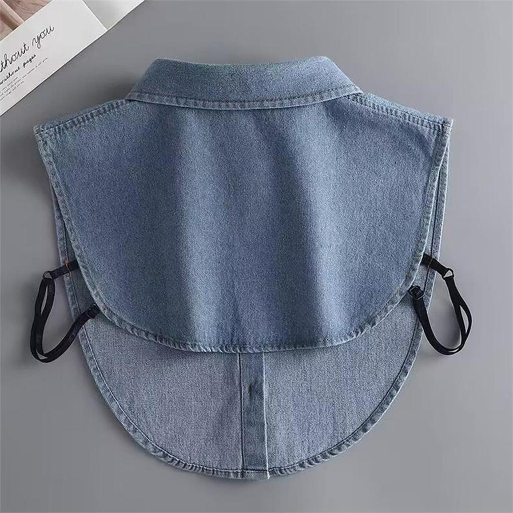 Cowboy Fake Collar Versatile Deep Blue Light Blue Pointed Collar Sweater Shirt Collar Fake Collar