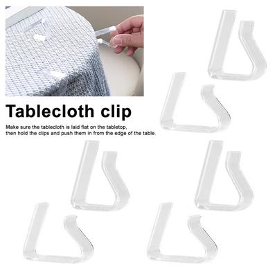 24Pcs Clear Tablecloth Clips Reusable Simple Installation Windproof Transparent Clamps Table Cover Holders