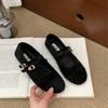 French Retro Velvet Double Buckle Mary Jane Flat Single Shoes Women's 2025 New Niche Versatile Ballet Shoes Grandma Shoes