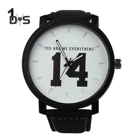 Unisex Couple Lover Number Dial Faux Leather Quartz Matching Wrist Watch