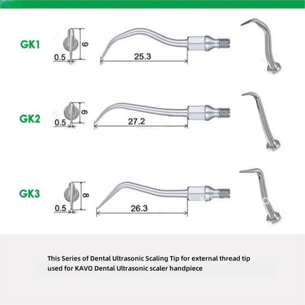 Dental Ultrasonic Scalers Tips Gk1 Gk2 Gk3 Fit Kavo For Scaling Periodontics Endodontics Teeth Cleaning