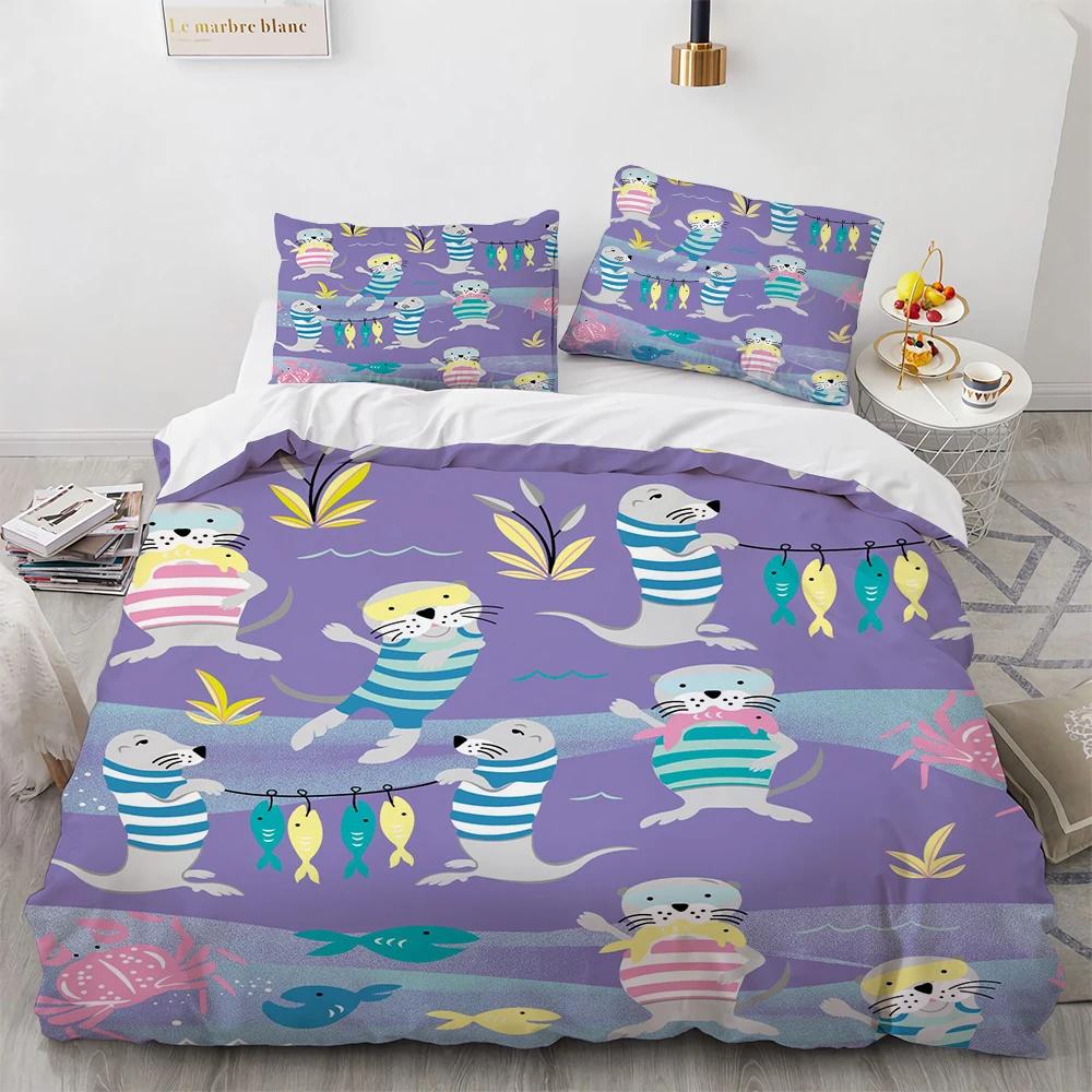 Kids Duvet Cover Sets Twin Boys Girls Bedding Set 3D Print Unicorn, Dinosaur, Bear, Bed Quilts Cover Sets For Adult,Single Size