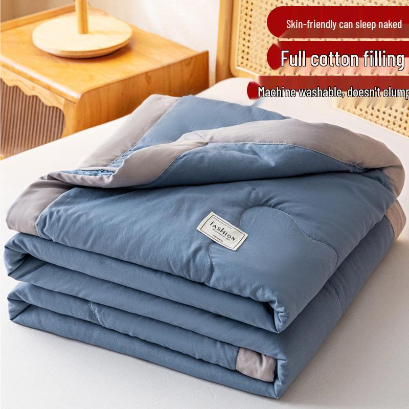 100% Cotton Lightweight Summer Quilt - Cool & Machine Washable, Air Conditioning Compatible Blanket for Single, All-Season Use 110x150cm [Machine Washable]