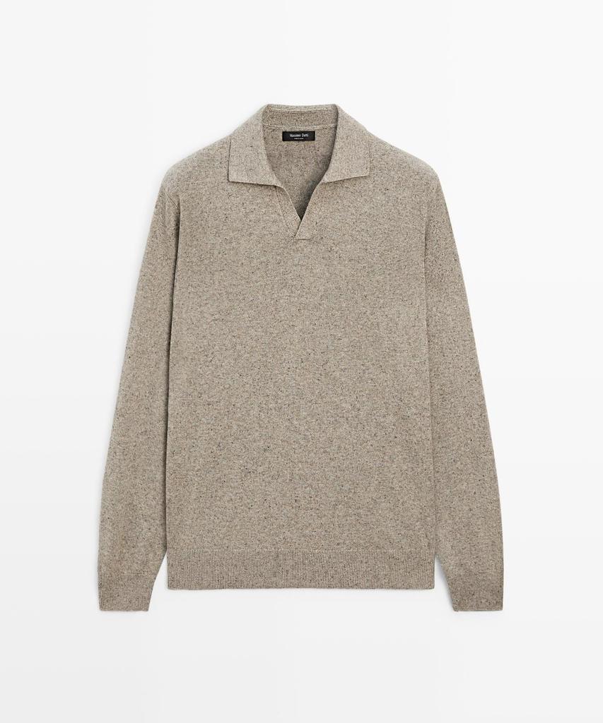 Masimodutti Cotton Blend Knit Polo Neck Sweater