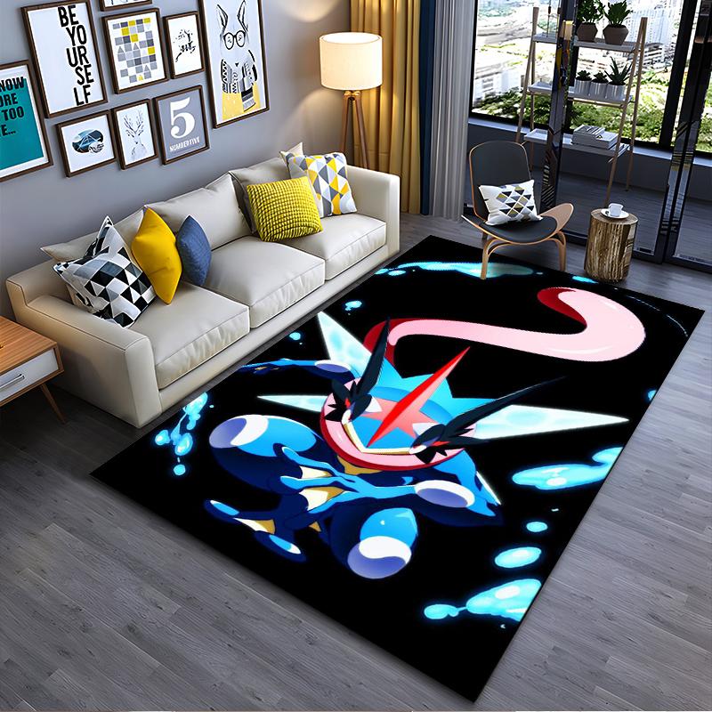 Greninja Printed Non-slip Flannel Carpet, Machine Washable, Soft Carpet for Home Decoration in Living Room and Bedroom