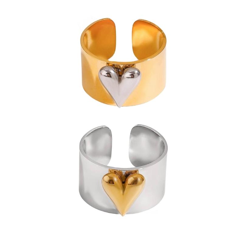 Stylish Multicolor Heart Shape Adjustable Rings Comfortable Lightweight Designs Rings Ideal For Couples And Friend
