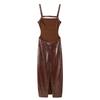 Women's Spring New European and American Style Fashion Temperament Sexy Sequin Suspender Backless Long Dress