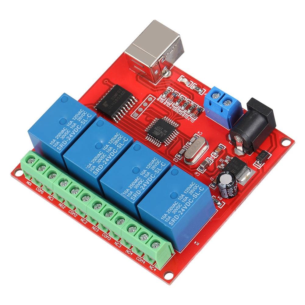 

4Channel 24V Computer USB Smart Switch Controller PC Relay Drive Module Expansion Board