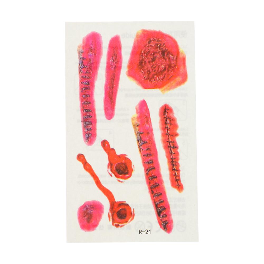 

Injury Sticker Waterproof Horror Scars Temporary Tattoos Stickers Water Transfer Slider Halloween разноцветный