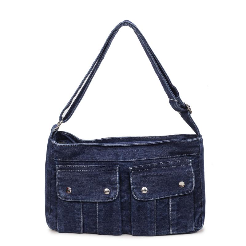Women's Messenger Bag Large Capacity Messenger Bag Vintage Denim Bag