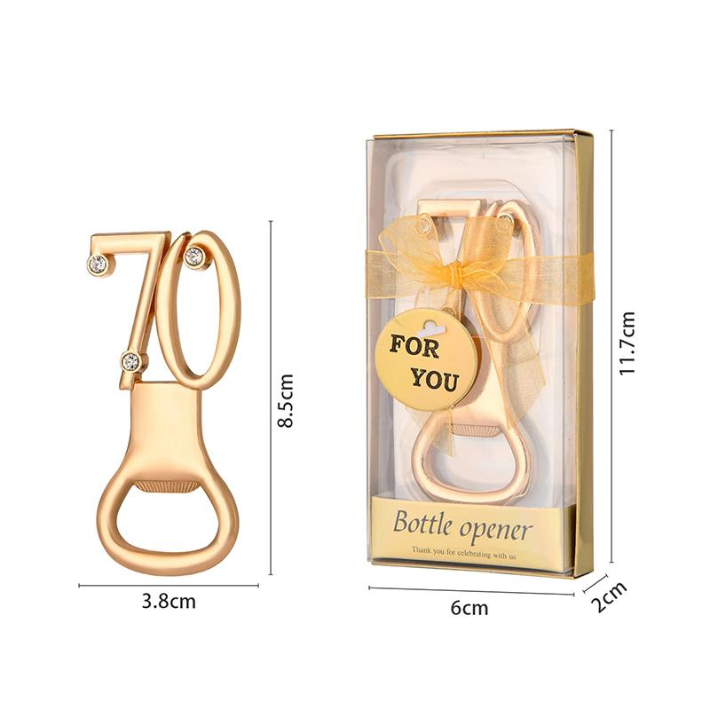 30/40/50/60/70/80 Number Shape Bottle Opener For Birthday Party Wedding Anniversary Souvenir Gift Kitchen Gadget1