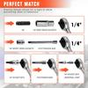 53-Piece Auto Repair Kit with 1/4 Inch Ratcheting Wrench and Carbon Steel Socket Hard Case Box Storage for Car Repair Tools