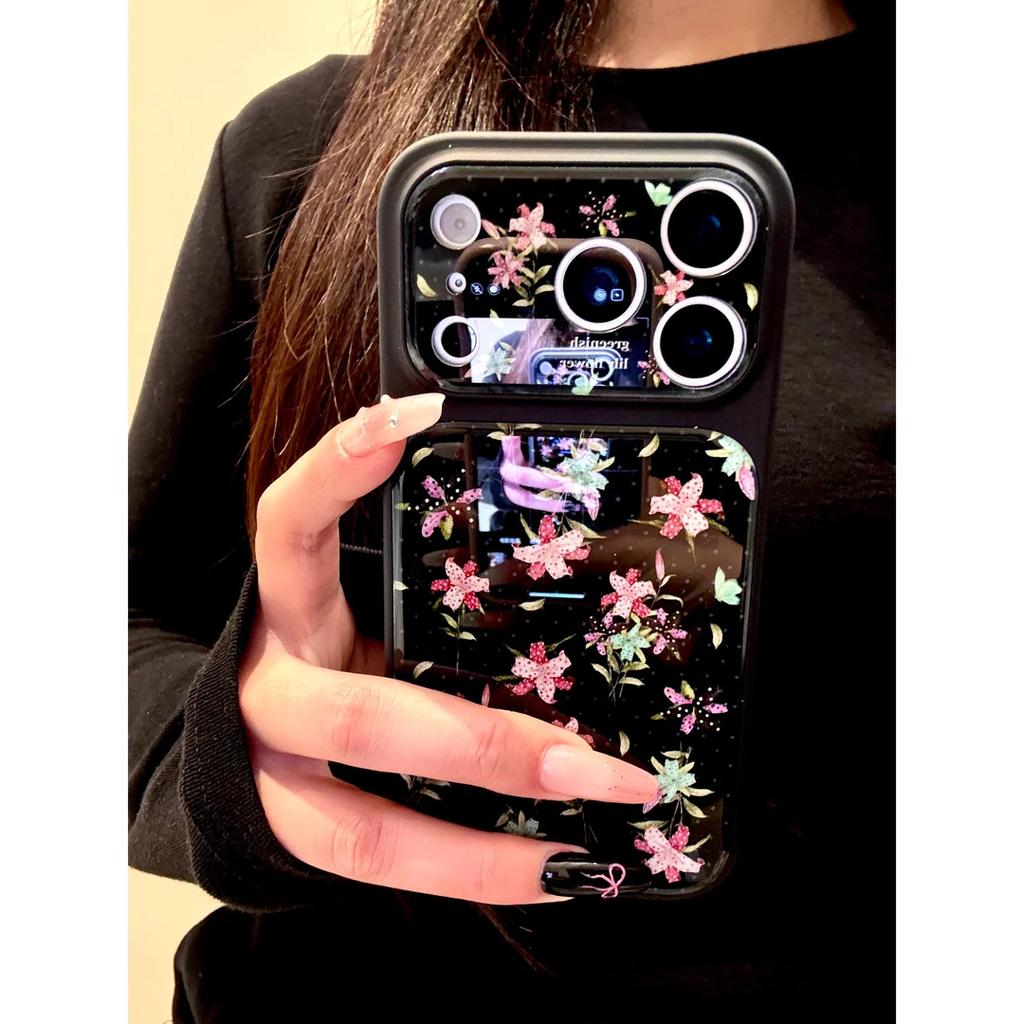 ins niche color flower blue light suitable for Apple 11Promax large window mobile phone case IP11/11 advanced 11