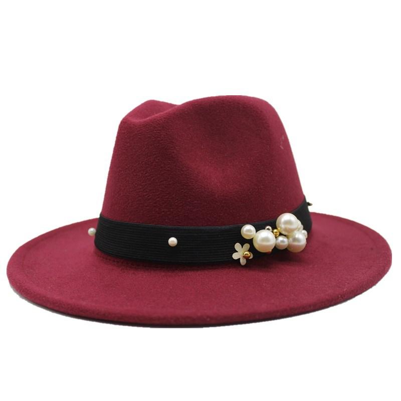 Ladies Tweed Hat Wedding Jazz Hat Season British Retro Pearl Top Hat Women