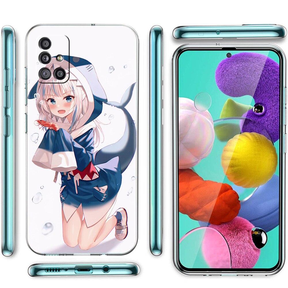 Gawr Gura Hololive Shark Anime Phone Case For Samsung Galaxy A51 A71 A21S A12 A11 A31 A41 A52 A32 5G A72 A01 A02S Clear Cover