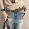 Vintage American Y2k Pu Leather Belt With Alloy Buckle For Casual Wear