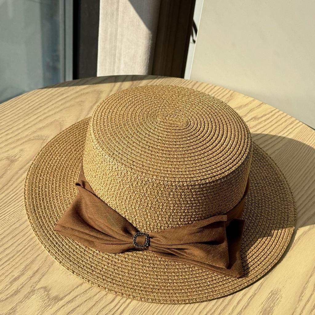French Straw Top Hat Women's Spring Summer Straw Hat Fashion Sunshade Sun Protection Hat Casual