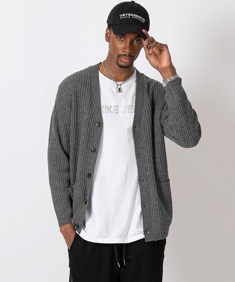 Strike Wool Cardigan (Dark Grey)