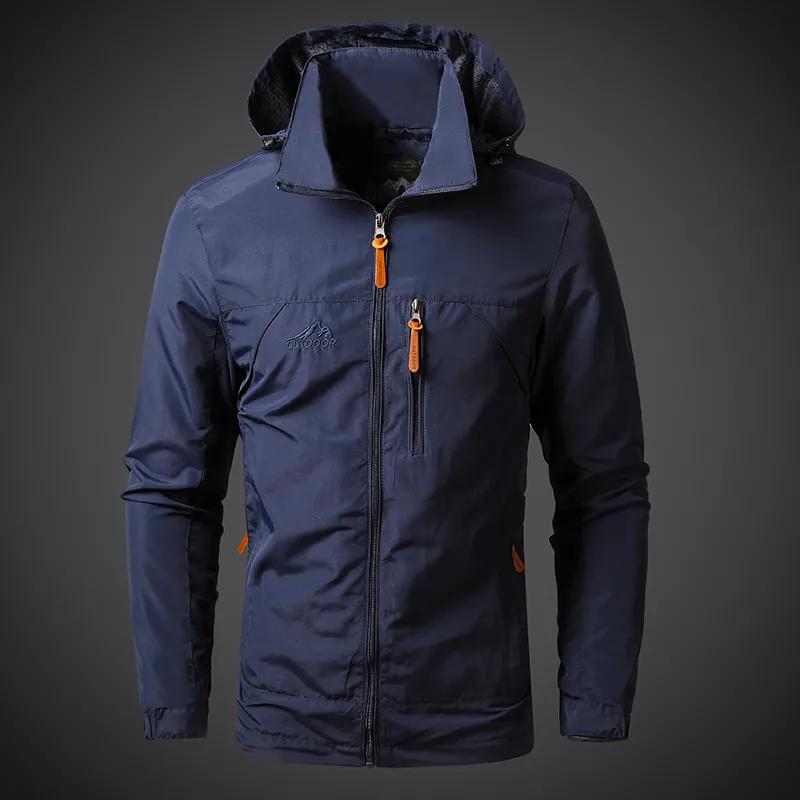 Mens Windbreaker Jackets Waterproof Military Hooded Coat Male New Combat Jackets Men Autumn Outdoor Hiking Biking Bomber Outwear