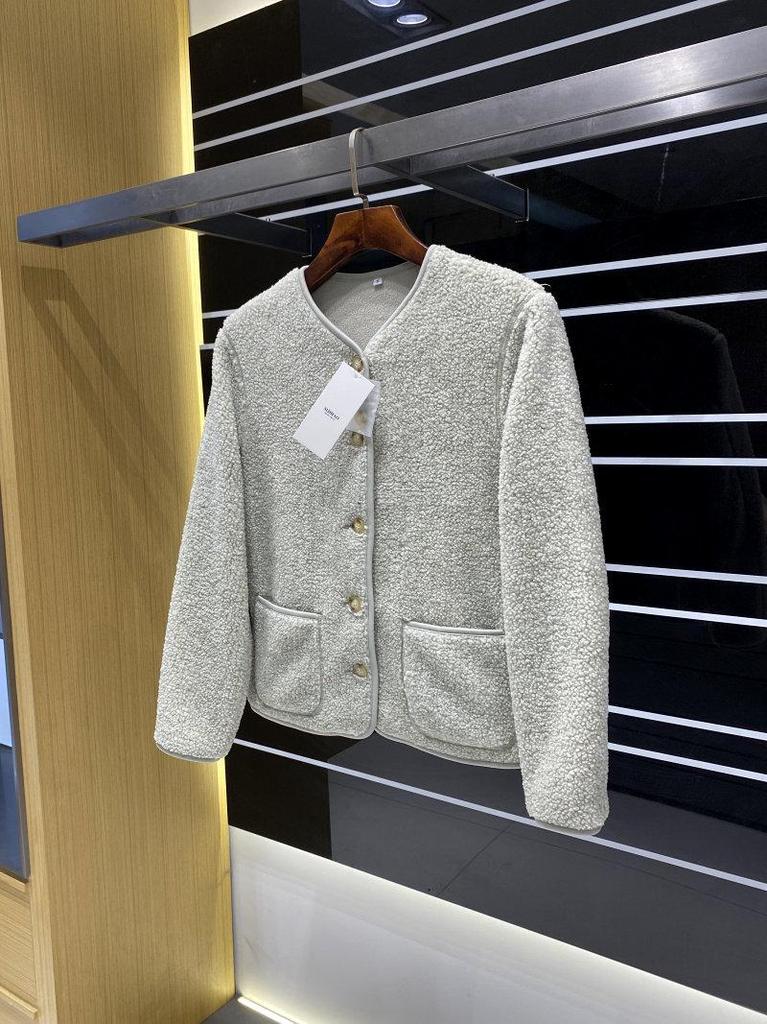 Japanese Designer Women's Imitation Lambswool Fleece Cardigan - Trendy Round Neck Warm Outerwear.